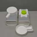 Rabbit Feeder for Cage,Hanging Automatic Cat Feeder and Water Dispenser,Ferret Cage Accessories,Food Water Bowl for Cats Rabbit Guinea Pig Cages(Cage Grid Spacing Over 1.2'') (White Green)