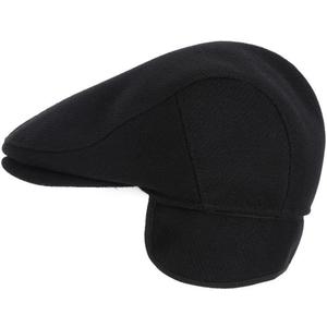 Men's Newsboy Hat with Earflaps Flat Ivy Caps Irish Cabbie Cap (Black)