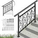 Adjustable Unique Design Handrails for Outdoor Steps, Black