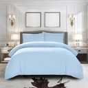 Pure Bedding Duvet Cover Full [3-Piece, Sky Blue] - 1 Comforter Protector with Zipper Flap and 2 Pillow Shams - Hotel Luxury 1800 Brushed Microfiber - Ultra Soft, Cool and Breathable Comforter Cover