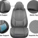 NS YOLO Universal Fit Full Coverage Leather Car Seat Covers for Cars,SUVs and Pick-up Trucks, Car Seat Protector,Automotive Seat Covers Full Set,Car Seat Cushion,Grey Seat Cover for 5 Seats