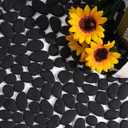 Diflart Pebble Tile for Shower Floor, Black Oval, 5 Sheets, Pebble Mosiac Backsplash for Kitchen Bathroom Wall and Floor Tile (11.8x11.8 Inch)