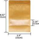 100pcs 5.9 x 8.62 Inch Kraft Stand Up Pouches Zip Lock Food Storage Bags with Matte Window Multipurpose Kraft Paper Bags Reusable, Heat-Sealable