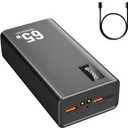 Power Bank Fast Charging 50000mAh, 65W Laptop Portable Charger USB C Compatible with MacBook Dell, PD External Battery Bank Compatible with iPhone 14/13, Cell Phone, Tablet, 3 Output &1 Input(Black)