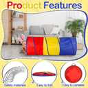 Seenelling 27.6 Inch Extra Large Kids Play Tunnel for Toddlers Colorful Pop Up Crawl Tunnel Toy for Baby Kids Children Pet Foldable Easy Storage Gift for Boys Girls Crawl Outdoor Indoor Toy (1 Pc), 27.6 x 27.6 x 70.9 inches
