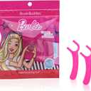 9 x Brush Buddies Barbie Kids Flossers, 36 Count, Pink Dental Floss Picks for Children, Bubble Gum Flavor, Fun Oral Care, Easy Grip, Tooth Cleaning, Toddler Dental Flossers, Barbie Themed.