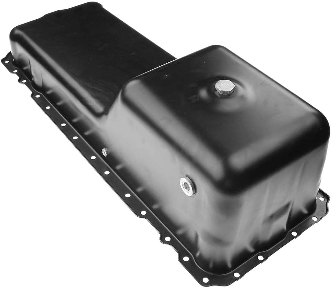 A-Premium Engine Oil Pan Sump with Drain Plug Compatible with - 2000-2010 - Caterpillar 3126 3126B C7 L6 7.2L Diesel Turbocharged Engine