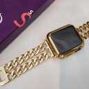 3 x DSAAplus Gold Metal Bands Compatible With Apple Watch Band 38mm 40mm 41mm 42mm 44mm 45mm 46mm 49mm Stylish Chain Bracelet for iWatch Series 11 10 9 8 7 6 5 4 SE/Ultra 3 2 1