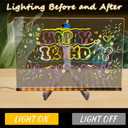 LED Note Board with Colors, Illuminated Acrylic Information Marker Board with Light,Equipped with Adjustable Bracket and 7-Color Pens, Valentine's Day Gift LED Drawing Board (30 * 20 cm)