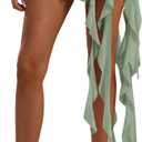 Verdusa Women's Y2k Sexy Layered Ruffle Skirt Drop Waist Asymmetrical Party Club Mini Skirts Mint Green Large