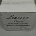 Liacere100PCS Black Plastic Plates-Premium Black Square Disposable Plates-Include 50PCS 9.5inch Dinner Plates - 50PCS 6inch Dessert Plates for Party & Wedding