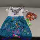 Princess Dress for Girls Birthday Halloween Dress Up with Bag Glasses Earrings (5-6 Years, Lm01)