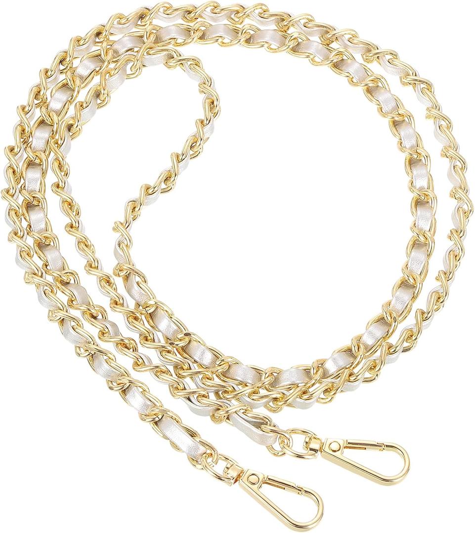 PATIKIL Purse Chain Strap, DIY Bag Chain Strap Replacement Crossbody Bag Straps Clutch Chain Strap (47", Silver & Gold)