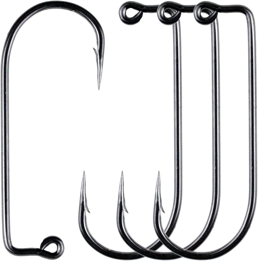 Fishing Hooks Classic Aberdeen 90-Degree Bend Heavy Wire Jig Hook Long Shank Forged Barbarian Hooks Freshwater & Saltwater (1/0-100pcs) Fishing Hooks Classic Aberdeen 90-Degree Bend Heavy Wire Jig Hook Long Shank Forged Barbarian Hooks Freshwater & Saltwater (1/0-100pcs)