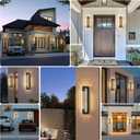 Camuucci Dusk to Dawn Outdoor Light with Crystal Bubble Glass,15.7 Inches LED Porch Lights Outdoor Waterproof Modern Outside Sconce Wall Mount for Doorway Hallway (Black, 19.6 Inch)