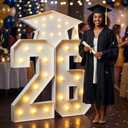 2026 Graduation Decorations - 4FT Marquee Light Up Number For 2026 Graduation Party Decorations Suitable For Decoration At Kindergarten, Preschool, High School, And College Graduation Parties