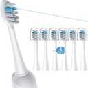 6 Pack Toothbrush Replacement Heads Compatible with WaterPik Sonic Fusion 2.0, FitMount Flossing Brush Head Fit for Water-Pic SF-01W SF-02W and 2.0 SF-03 SF-04 (White)