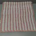 Chenille Bathroom Rug Non Slip Washable, Absorbent Bath Mat with Quick Dry Surface and Durable Hot Melt Adhesive Backing for Floor, Tub, Shower, Sink, Small (16" x 24"), Pink and White Pinstripe