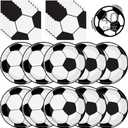 40Pcs Soccer Plates and Napkins Party Supplies - Soccer Birthday Party Decorations Tableware Set, Disposable Paper Dinner Plates Napkins for Sport Themed Soccers Parties Table Decor Favors, Serves 20
