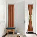 PONY DANCE Sidelight Door Window Curtains - Privacy Door Window Curtains Thermal Insulate Covering for Patio Door Glass Door Front Door, 25 inch x 72 inches, Burnt Orange, 1 Panel