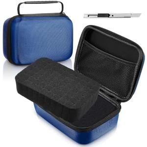 Relaxweex EVA Hard Case with Customizable Foam 7.8 x 6.3 x 3.5 Inch Protective EVA Carrying Case Shockproof Outdoor for Camera, Digital Products, Electronic Instruments with Knife, Blue