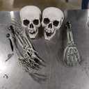 Zhanmai 6 Pcs Halloween Decorations Outdoor Skeleton Arms and Heads Graveyard Lawn Yard Skeleton Decoration Halloween Plastic Realistic Looking Garden Stake for Outdoor Supplies