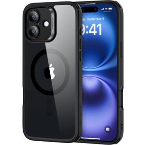 ESR for iPhone 16 Plus Case, Compatible with MagSafe, Shockof Military-Grade tection, Magnetic Phone Case for iPhone 16 Plus, Classic Hybrid Case (HaloLock), Clear Black