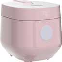 GreenLife Digital Rice Cooker, 2-Cups Uncooked/4-Cups Cooked, Removable Nonstick Ceramic PFAS-Free Pot, One-Touch Presets, Oats, Quinoa, Brown Rice, Auto Keep Warm, Fuzzy Logic Tech, 1.5QT, Pink
