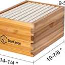 BeeCastle Heavy Wax Coated Langstroth Unassembled Deep/Brood Box with Frames and Beeswax Coated Foundation Sheet (8 Frame)