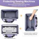 Anitor Sewing Machine Carrying Case with Removable Bottom Padding, Sewing Machine Bag Fits Most Standard Sewing Machines and Storage Sewing Accessories, for Singer, Brother, Janome, Purple(Bag Only), 16.5" L X 11" W X 12.5" H