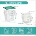 Lallisa 4 Pcs 8qt & 4qt Clear Food Storage Containers with Lids Handles and Scales, Stackable Plastic Square Food Storage Containers for Dough Proofing Baking Kitchen Restaurant(White, Green)