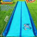 Slip and Water Slide for Kids and Adults Backyard,2 Lanes Extra Long Inflatable Slip and Water Slide with Sprinkler and Bodyboards,Heavy Duty Summer Outdoor Water Toy,Blue Shark Theme, 22ft-Double Lane