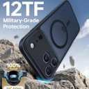 Magnetic Shockproof for iPhone 17 Pro Max Case, [Fit for MagSafe] Military-Grade Protection [Full Camera Coverage] Durable Translucent Matte Cover for iPhone 17 Pro Max Phone Case, Black