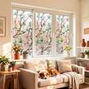 3D Rainbow Window Privacy Film, Decorative Stained Glass Static Cling Window Tint, Non-Adhesive Heat Control Window Film for Home Glass Windows 29.5"x157"