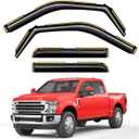 in-Channel Window Rain Guards Fit for Truck Ford F150 2015-2020 SuperCrew (Fit for Ford F250-F550 2017-2025) Extra Durable Window Visors Window Deflectors Vent Shades Car Accessories-4 pcs