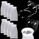 8 Pcs 4 Inch Ring Filter Sock 200um Micro Aquarium Nylon Filter Bags and 1 Pcs 4" Acrylic Pre Sump Sock Holder Aquarium Socks for Tank Sump Saltwater Freshwater