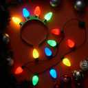 JOYIN 6 Pcs Christmas Light Up Headband and Necklace with 6 Flashing Modes, LED Christmas Bulb Lights Necklace Headband for Kids Women Men Xmas Party Supplies Accessories