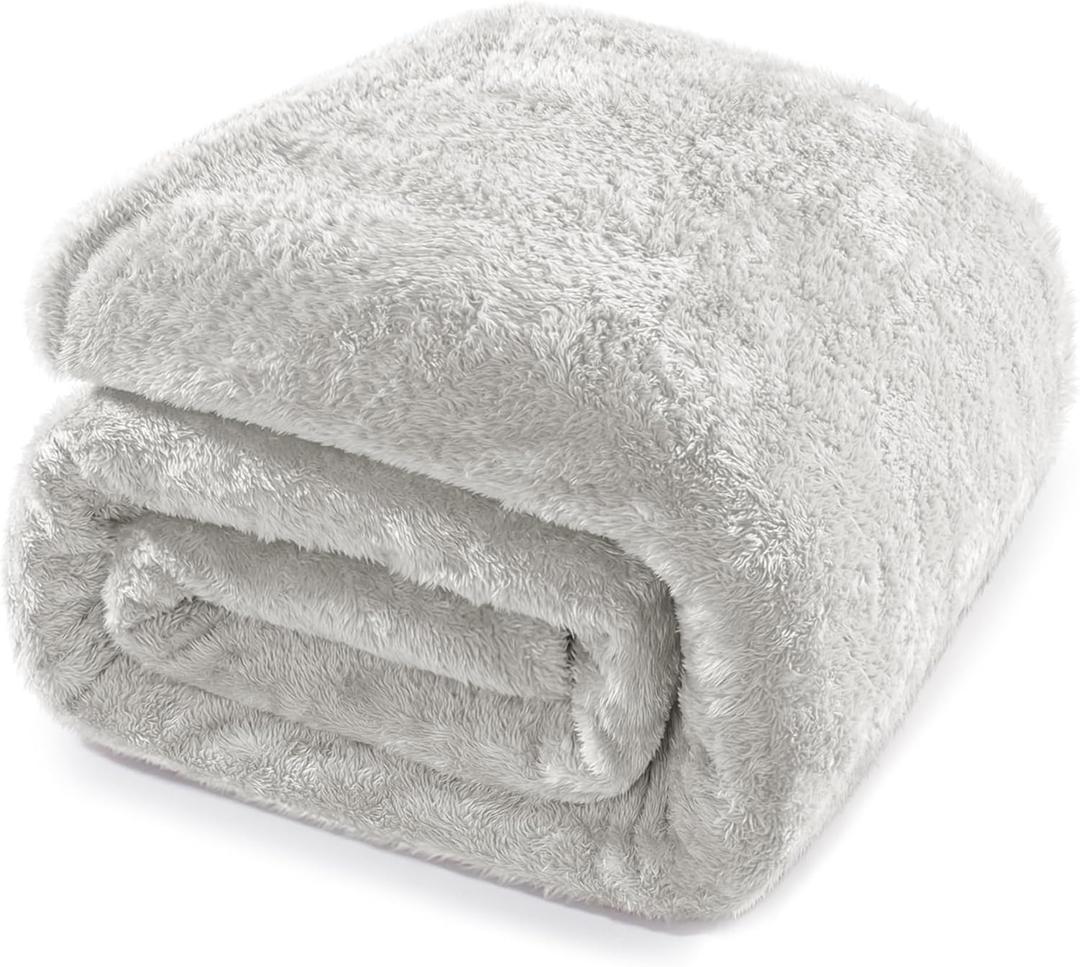 Whale Flotilla Silver Grey King Size Blanket for Bed, 300GSM Soft Warm Fleece Fabric, Decorative Lightweight Plush Fluffy Blankets for All Season, 90x104 Inch