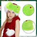 2pcs Christmas Hair Bows for Girls, Large Green Furry Hair Bows with Red Heart Cute Christmas Clips Costume Gifts Accessories for Girls Women Holiday Party