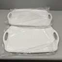 LAUCHUH Turkey Platter for Thanksgiving,  Serving Tray with Handles
Porcelain Serving Platters for Meat Serving Dishes for Entertaining Serving Plates for BBQ, Christmas, Set of 2, White