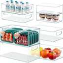Heyuzb 8 PACK Freezer Organizer Bins Clear Stackable Storage Bins with Side Handles for Fridge Organization and Storage Home Organization Must Haves