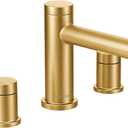 Moen T393BG Align 2-Handle Deck Mount Modern Roman Tub Faucet Trim Kit, Valve Required, Brushed Gold