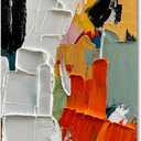 Art 100% Hand-Painted Modern Abstract Art White and Black Art Oil Paintings for Family Living Room Hallway Wall Decoration 45x30 inches