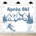 Apres Ski Party Backdrop, Ski Bachelorette Decor, Winter Bachelorette Photobooth, Mountain Camp Bach Party Backdrop