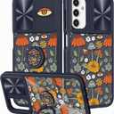 for Samsung Galaxy A14 5G Case, Cute Stylish Designer Galaxy A14 5G Phone Cases with Slide Camera Cover + Ring Holder,Mushroom Eyes Slim Protective Shockproof Hard Clear Cases for A14 5G