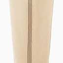 Women Cowboy Knee High Boots Chunky Block Heel Square Toe Tall Riding Boots (9.5, Beige)