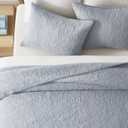EVERGRACE 100% Cotton Paisley Quilt Set, King Size 3 Piece Set Prewashed Lightweight Bedspread with 2 Shams, Soft & Breathable Matelasse Coverlet for All-Season Comfort, Pearl Blue | Paisley Stitch, 100% Cotton, Pre Washed, Oeko-Tex Certified, Soft, Lightweight