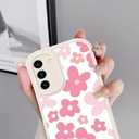Designed for Samsung Galaxy A15 5G Case with Cute Pink Daisy Flower Design Women Girls Soft TPU Bumper Protective Leather Shockproof Case