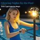 Sturdy & Solar-Powered Pool Towel Rack Outdoor - Adjustable Towel Racks with Wheels & Lights for Backyards, 27.6"L x 15"W x 63"H
