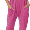 Rompers for Women Casual Summer Jumpsuits Sleeveless Loose Spaghetti Strap Overalls Jumpers (Pink)